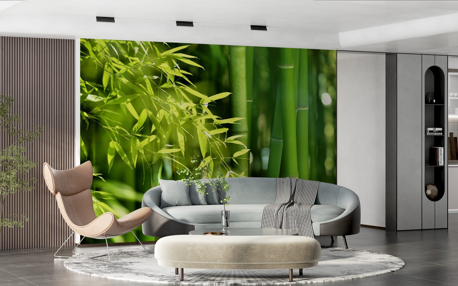 Fototapet lăstari verzi de bambus tânăr