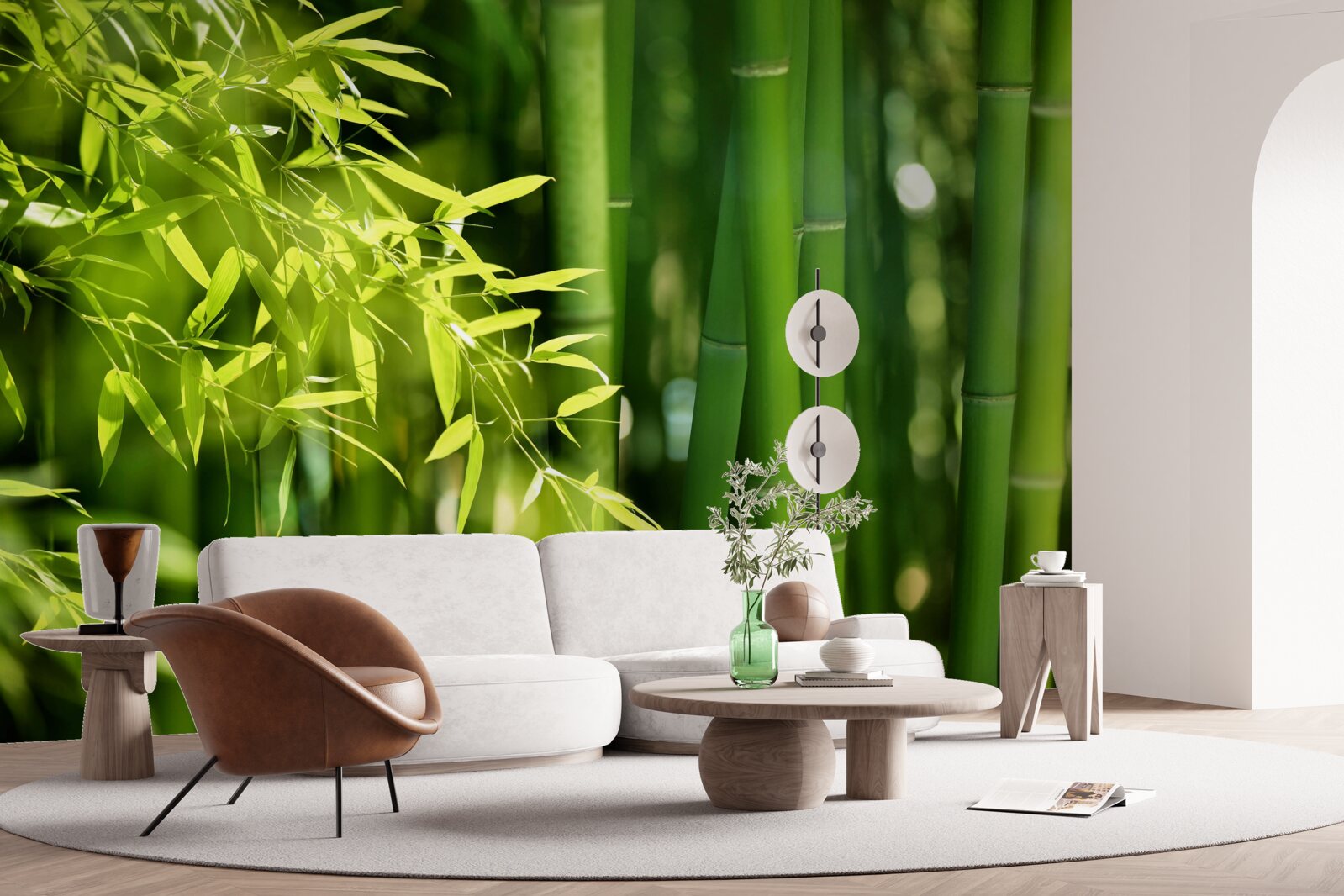 Fototapet lăstari verzi de bambus tânăr