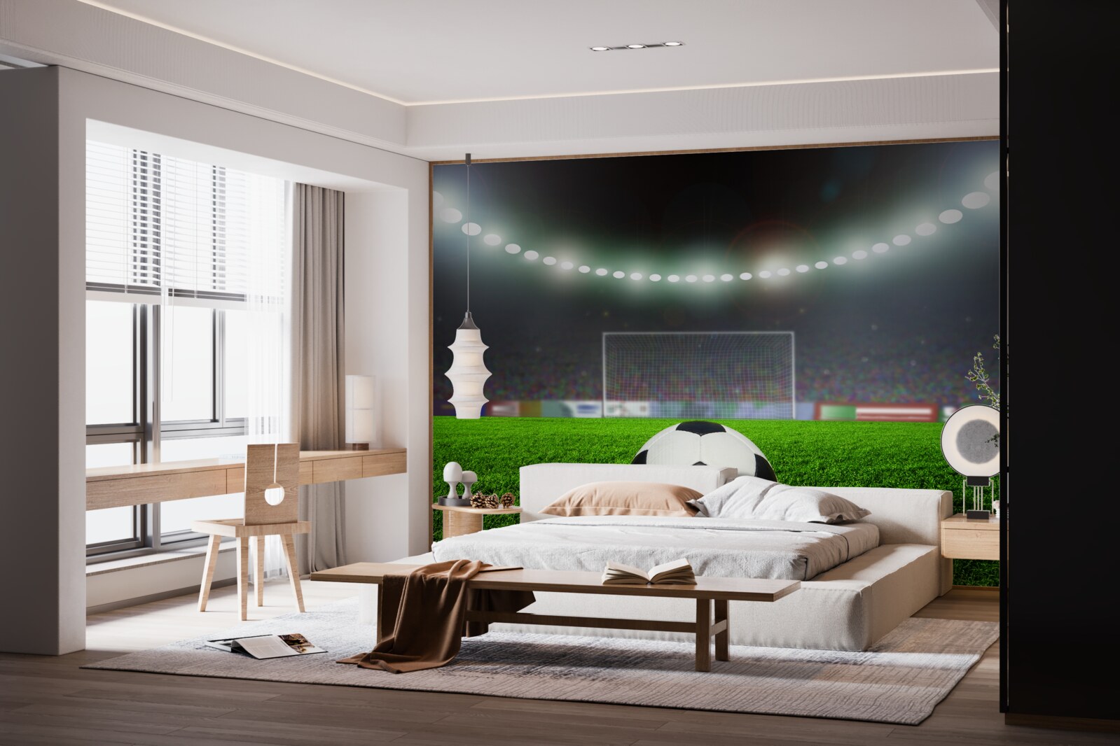 Fototapet mingea zboară spre poartă