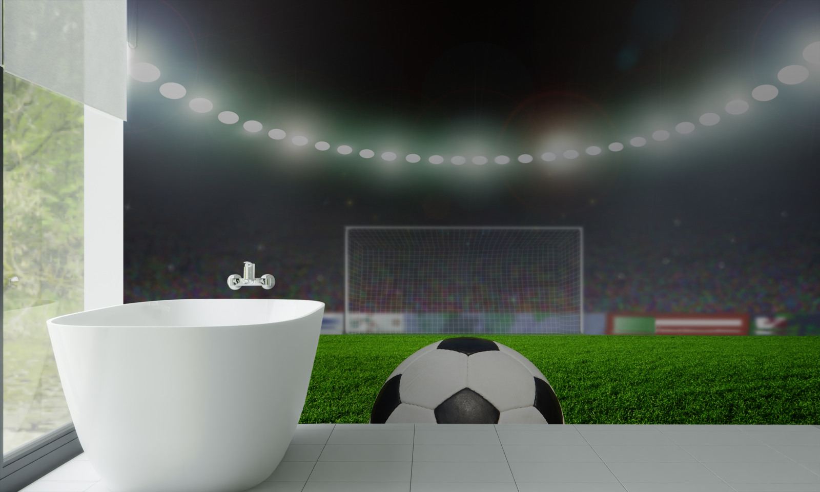 Fototapet mingea zboară spre poartă