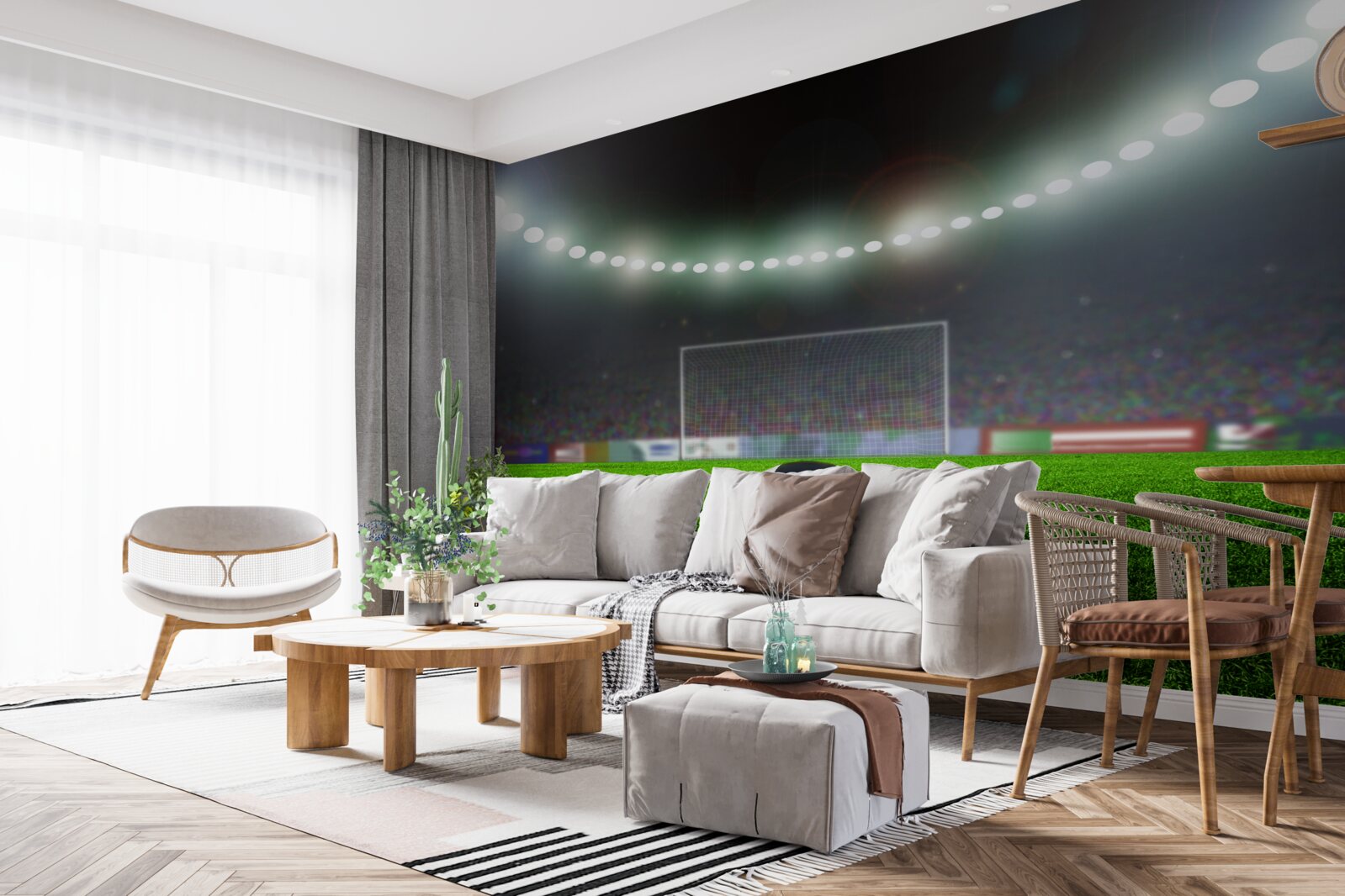 Fototapet mingea zboară spre poartă