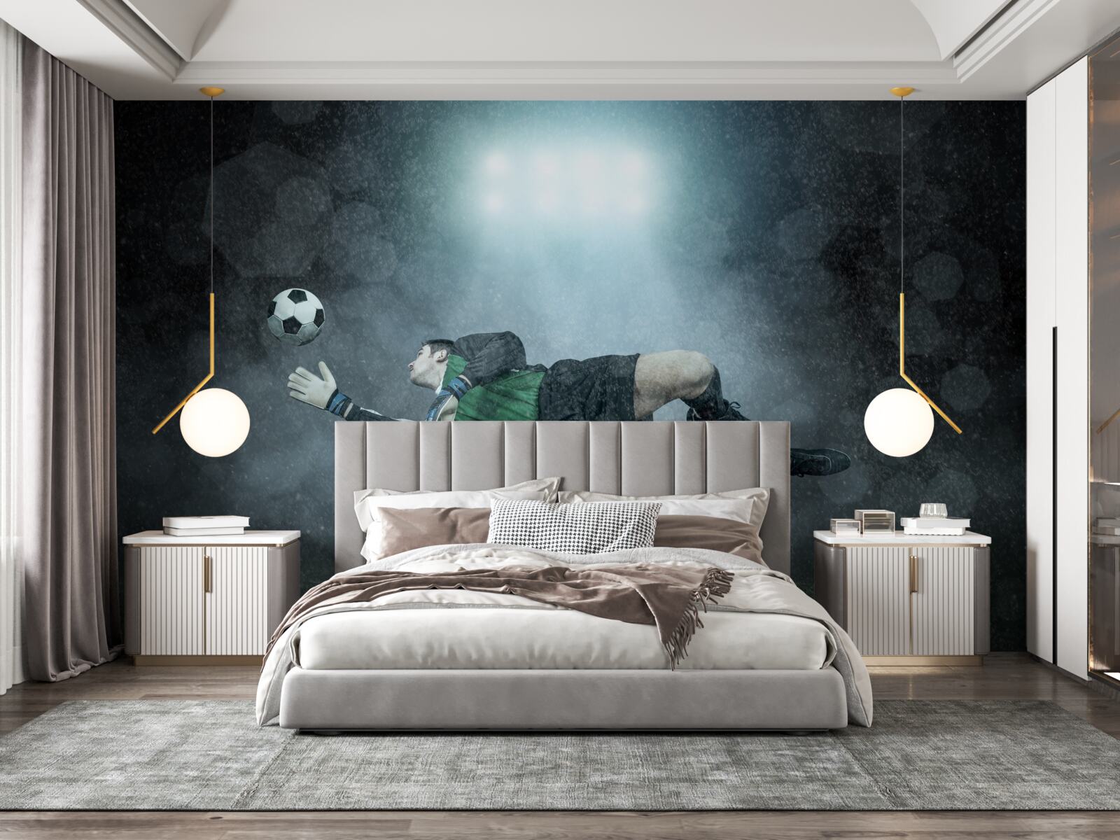 Fototapet portarul interceptează mingea în zbor