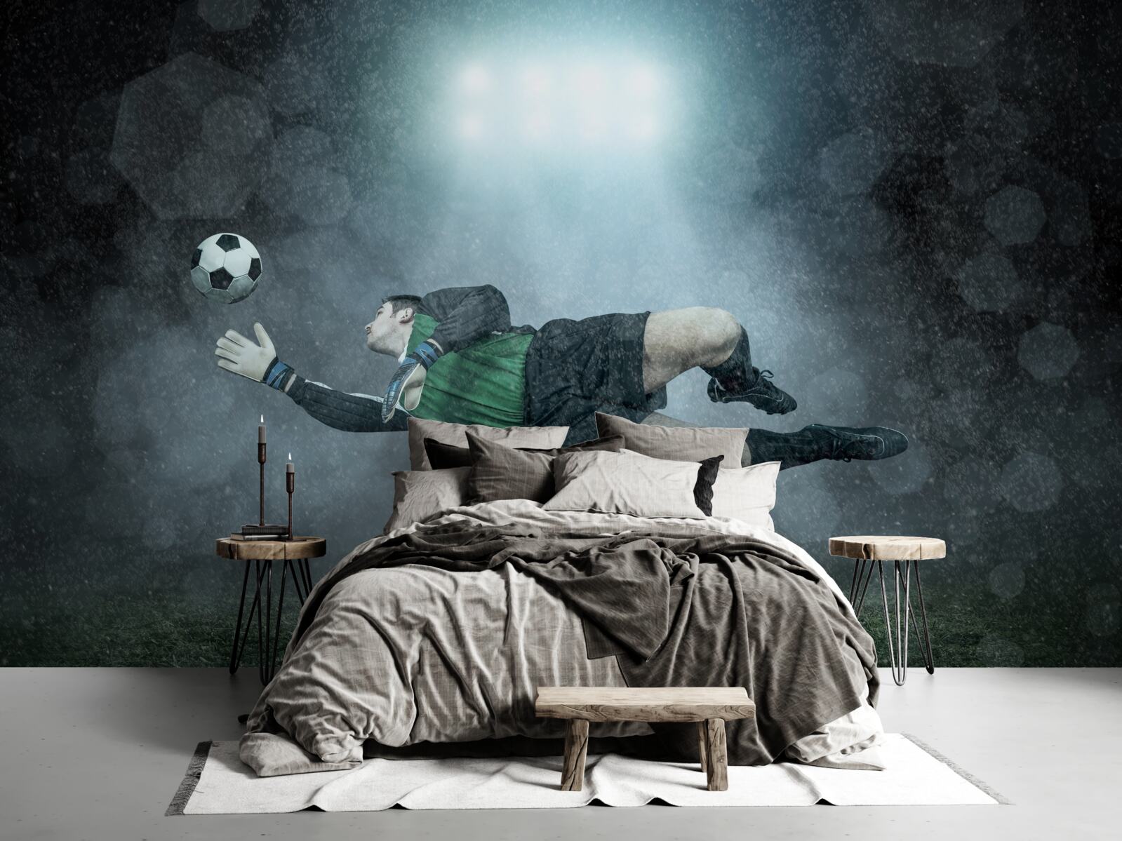 Fototapet portarul interceptează mingea în zbor