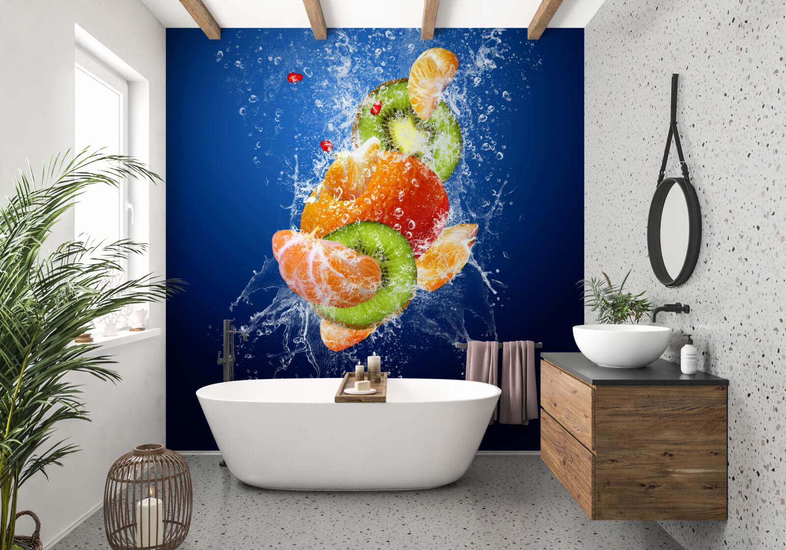 Fototapet Cocktail de fructe cu kiwi și mandarină