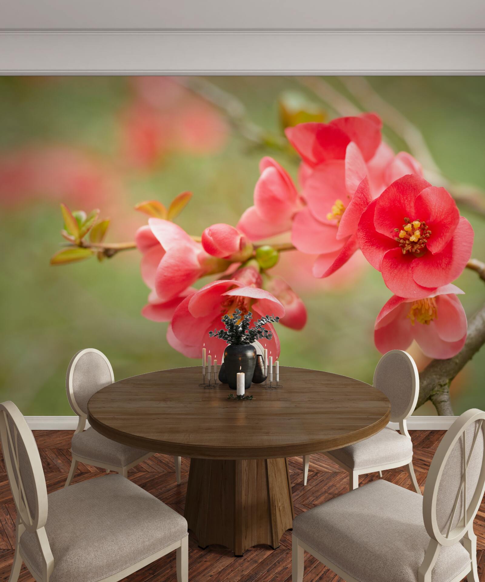 Fototapet flori cărămizii pe un copac