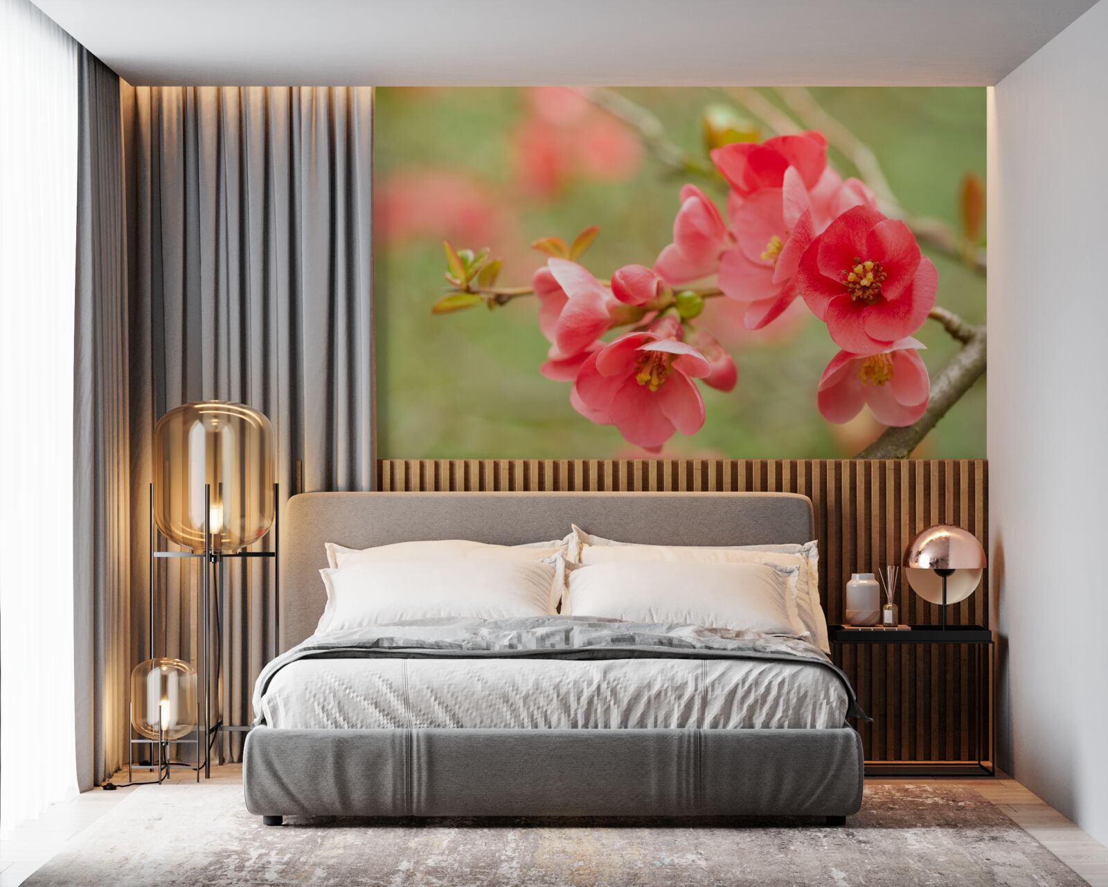 Fototapet flori cărămizii pe un copac