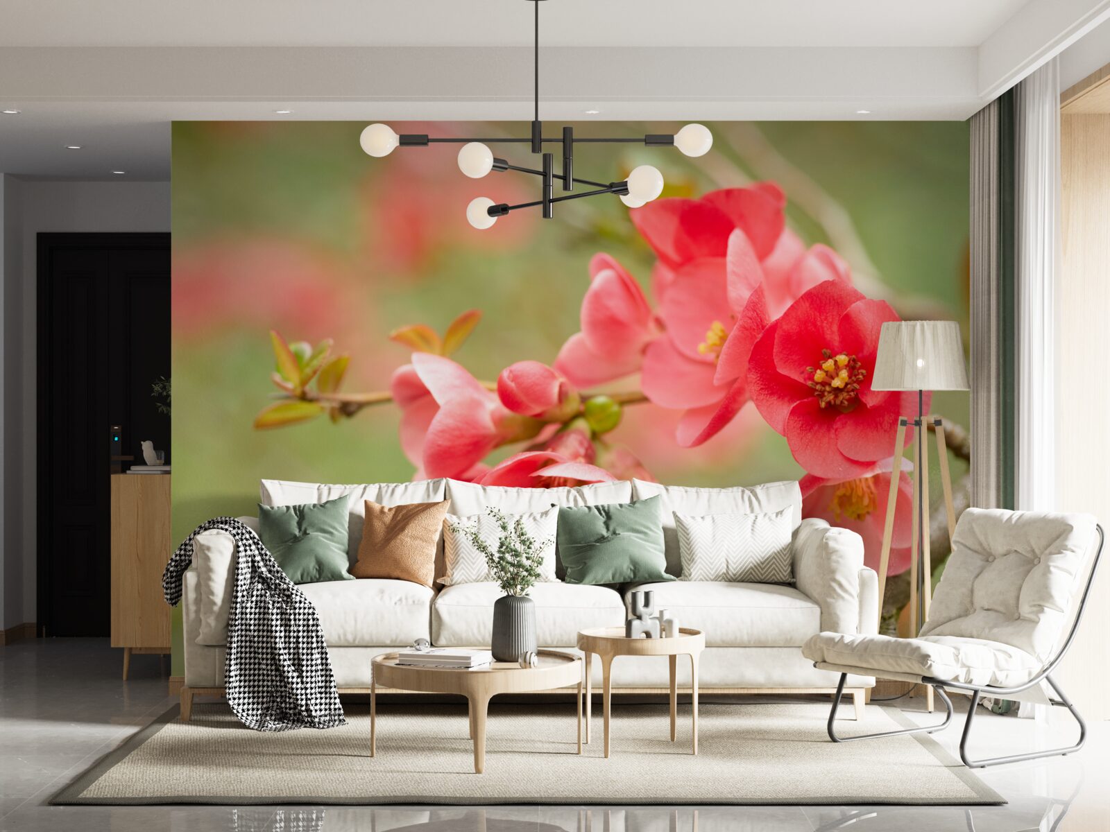 Fototapet flori cărămizii pe un copac