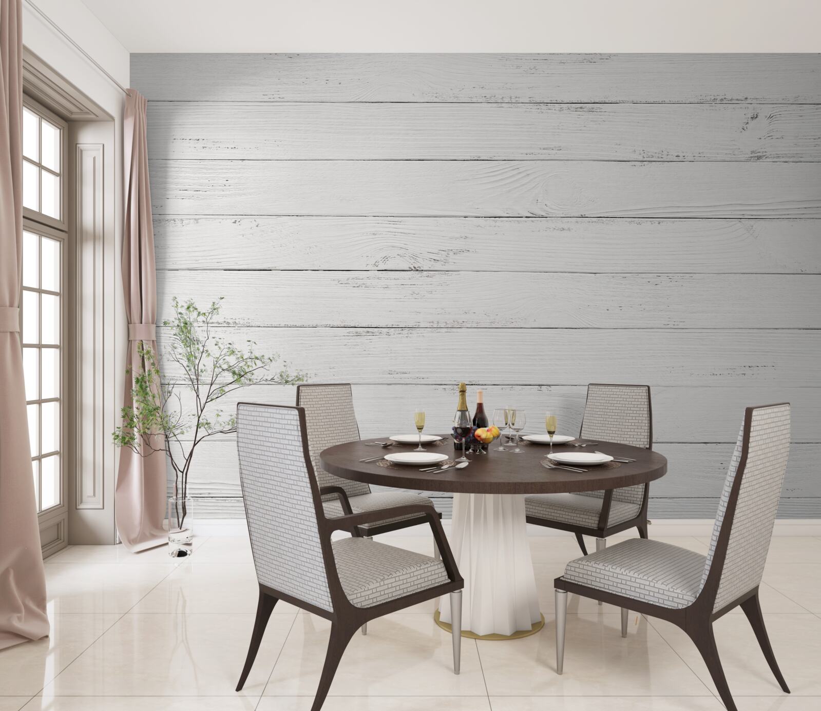 Fototapet panouri albe dispuse orizontal