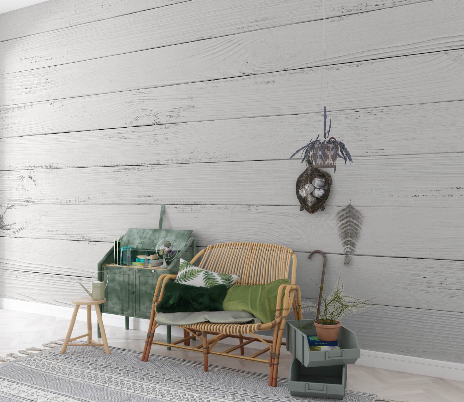 Fototapet panouri albe dispuse orizontal