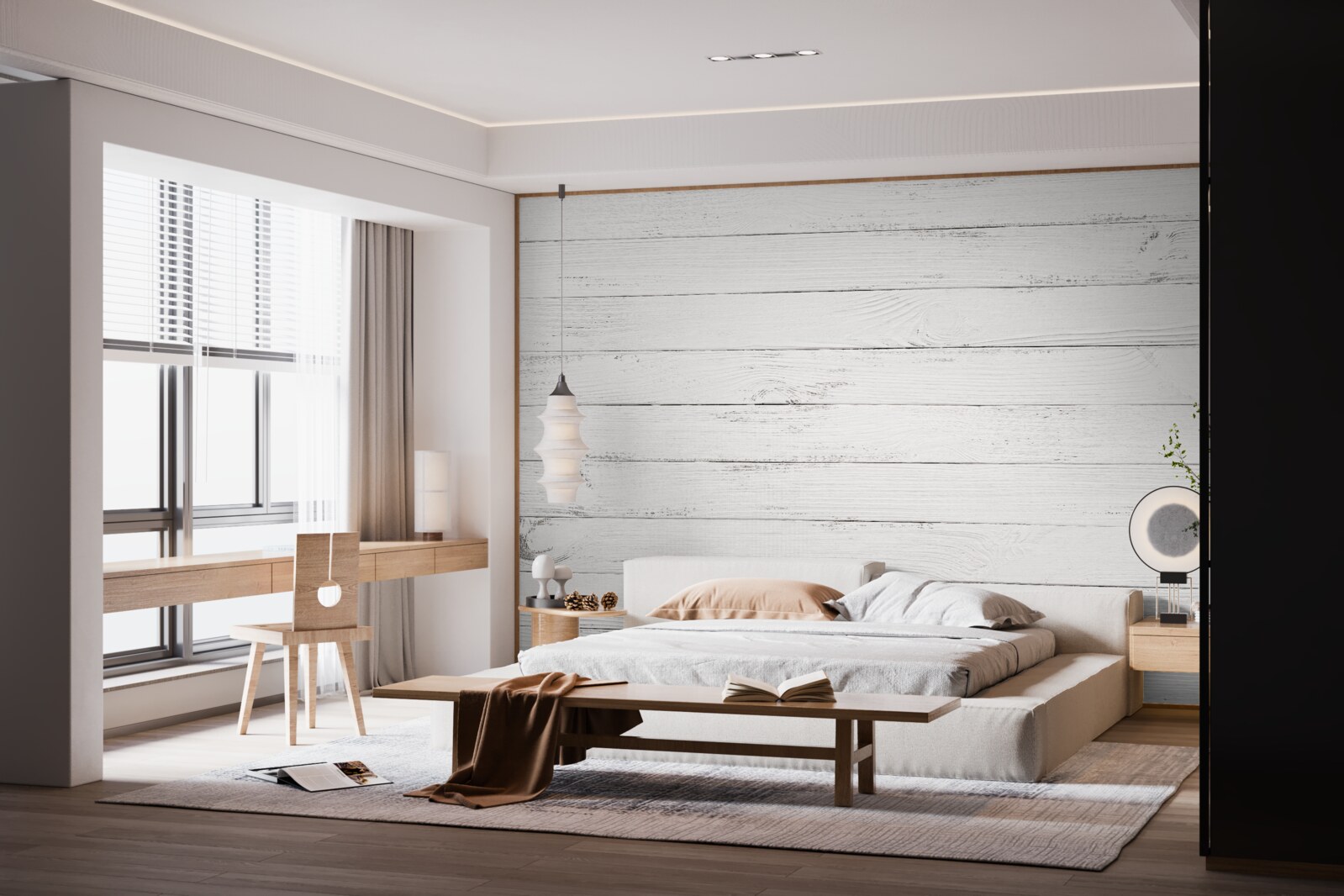 Fototapet panouri albe dispuse orizontal