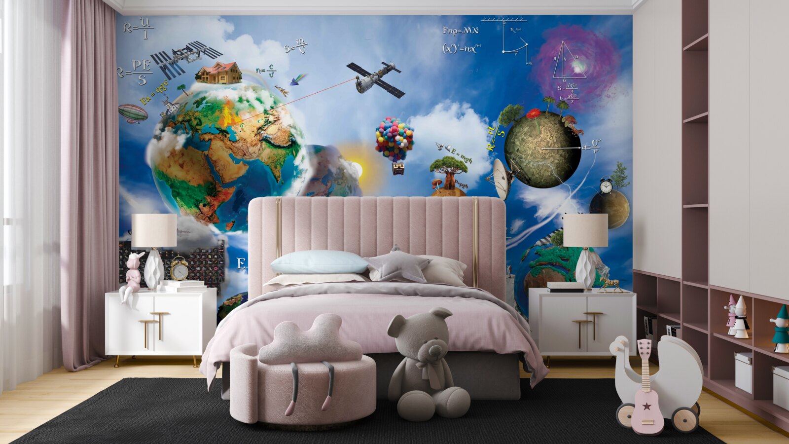 Fototapet planete viitoare și dispozitive tehnologice viitoare