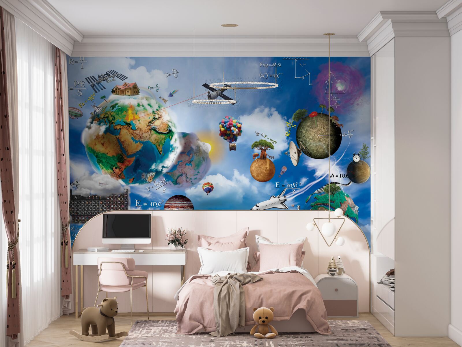 Fototapet planete viitoare și dispozitive tehnologice viitoare