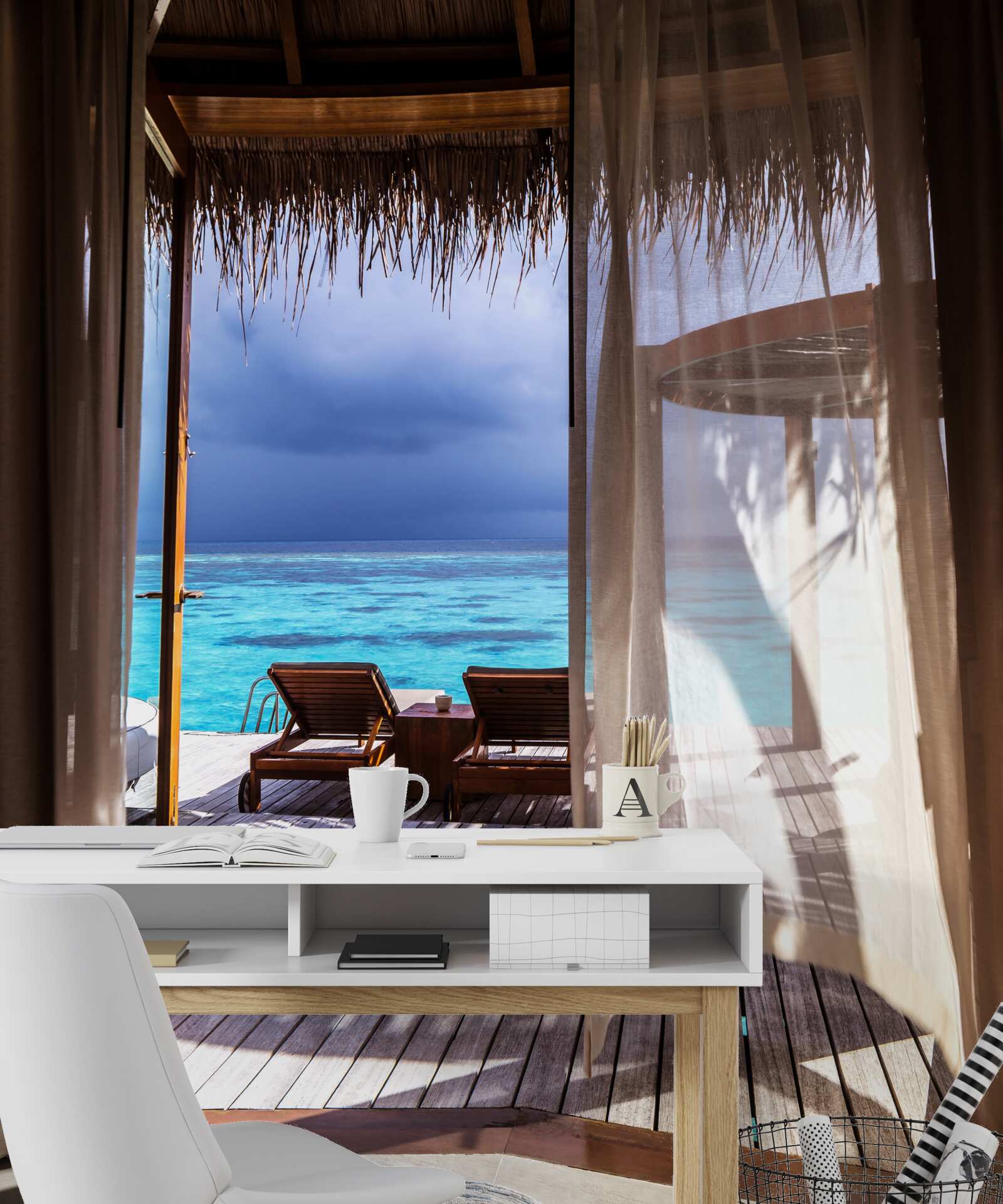 Fototapet balcon cu vedere la ocean