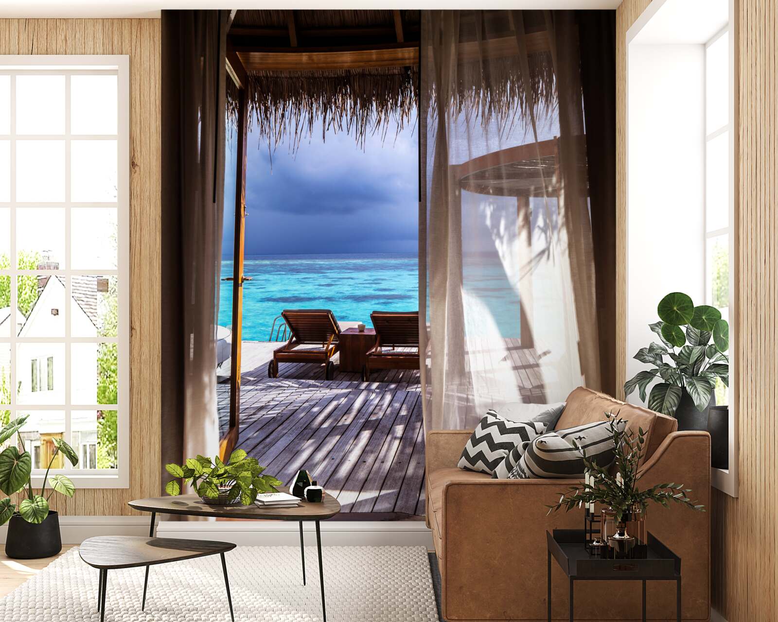 Fototapet balcon cu vedere la ocean