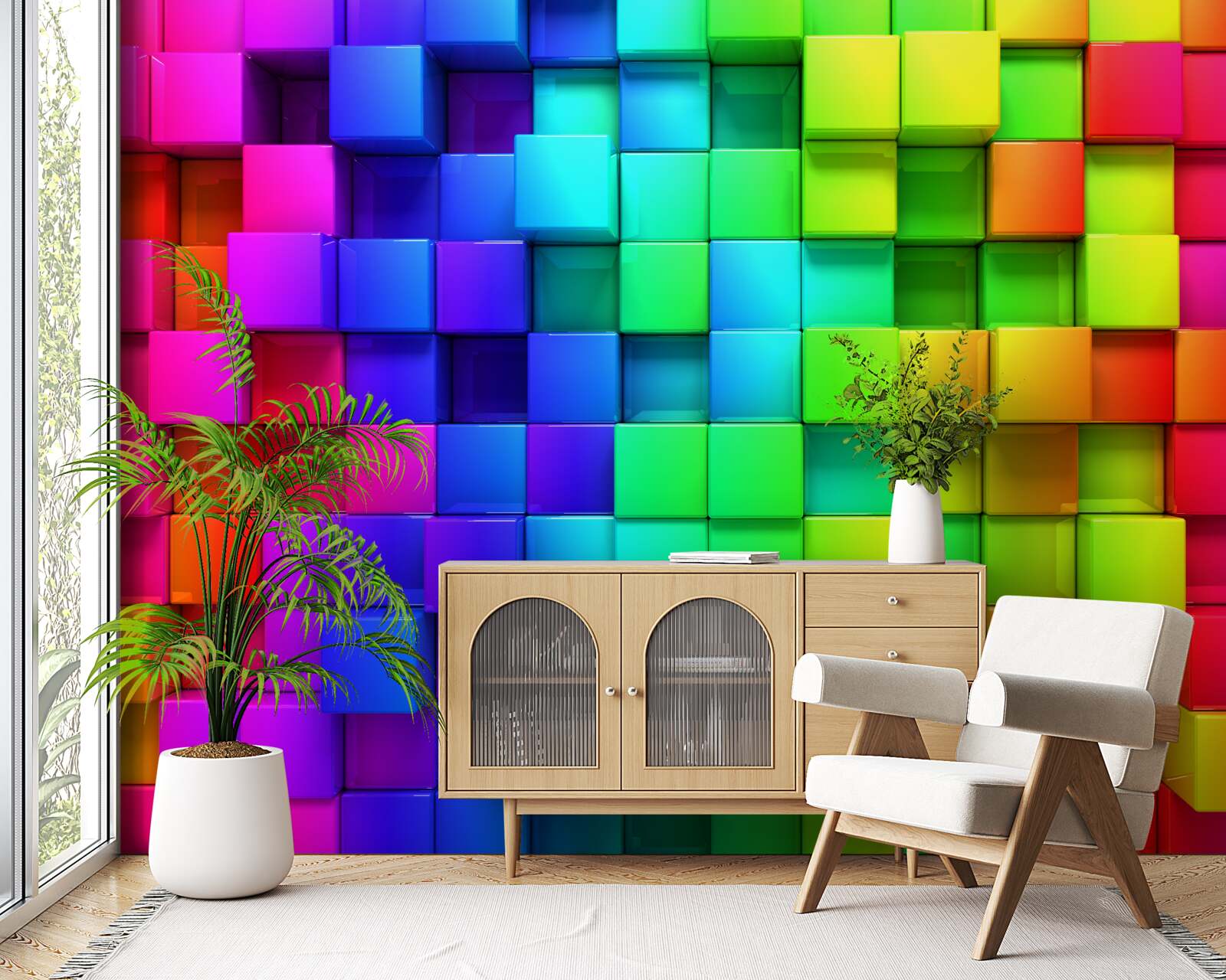 Fototapet cuburi 3d în culori bogate