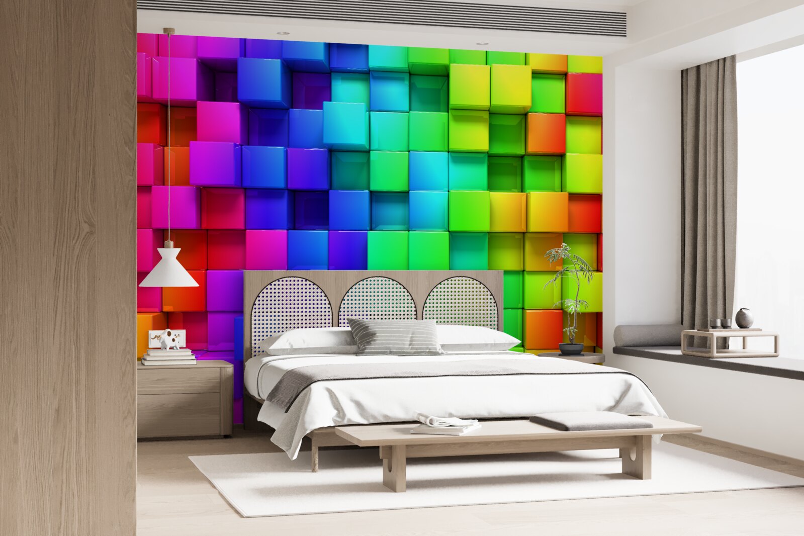 Fototapet cuburi 3d în culori bogate