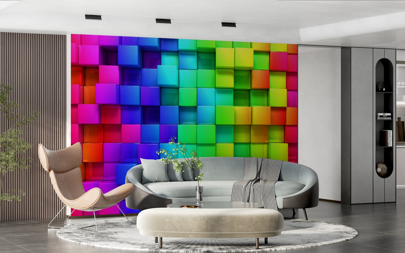 Fototapet cuburi 3d în culori bogate