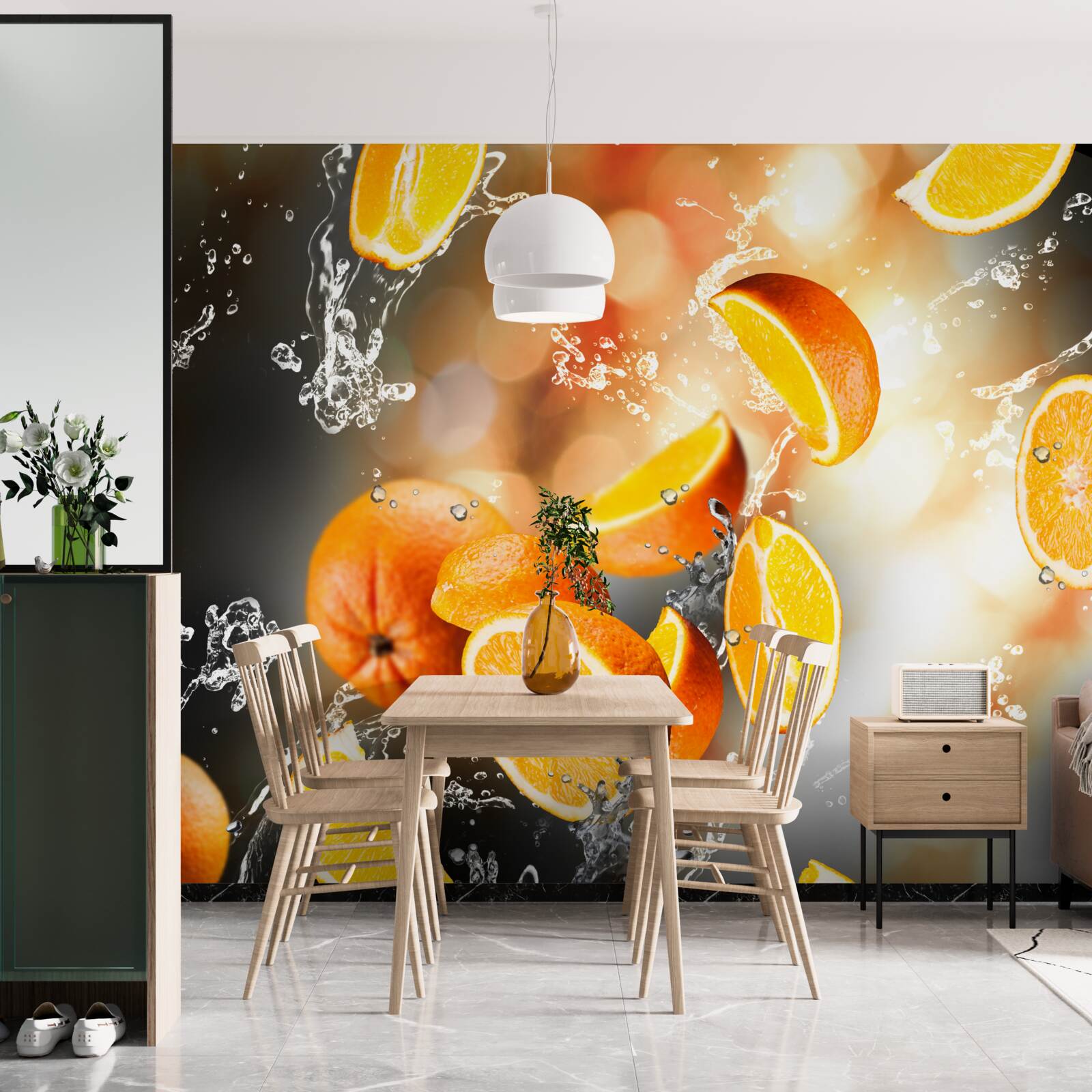 Fototapet felii de portocale cu pulpă suculentă