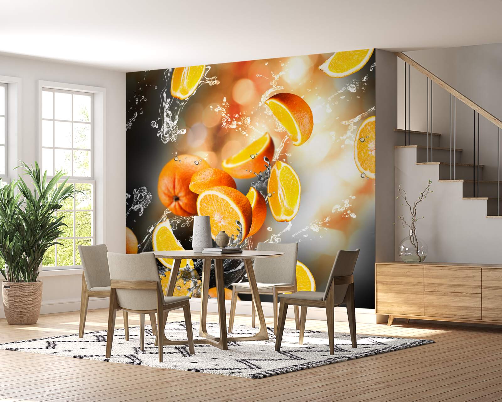 Fototapet felii de portocale cu pulpă suculentă