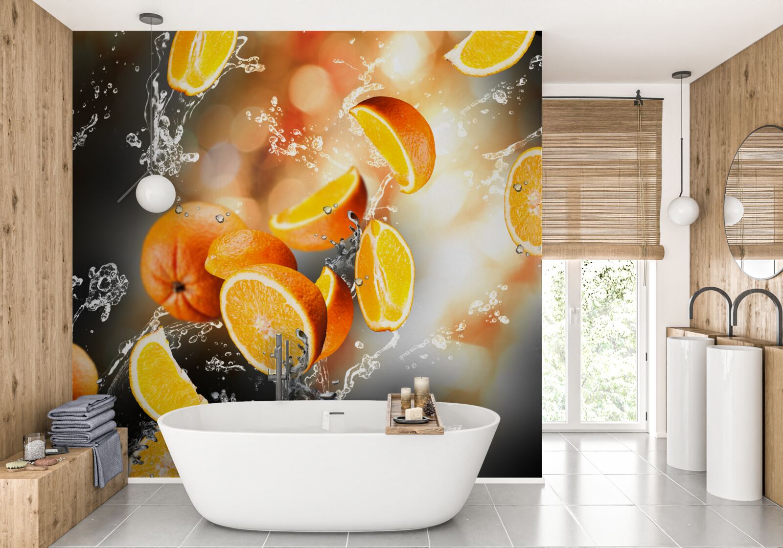 Fototapet felii de portocale cu pulpă suculentă