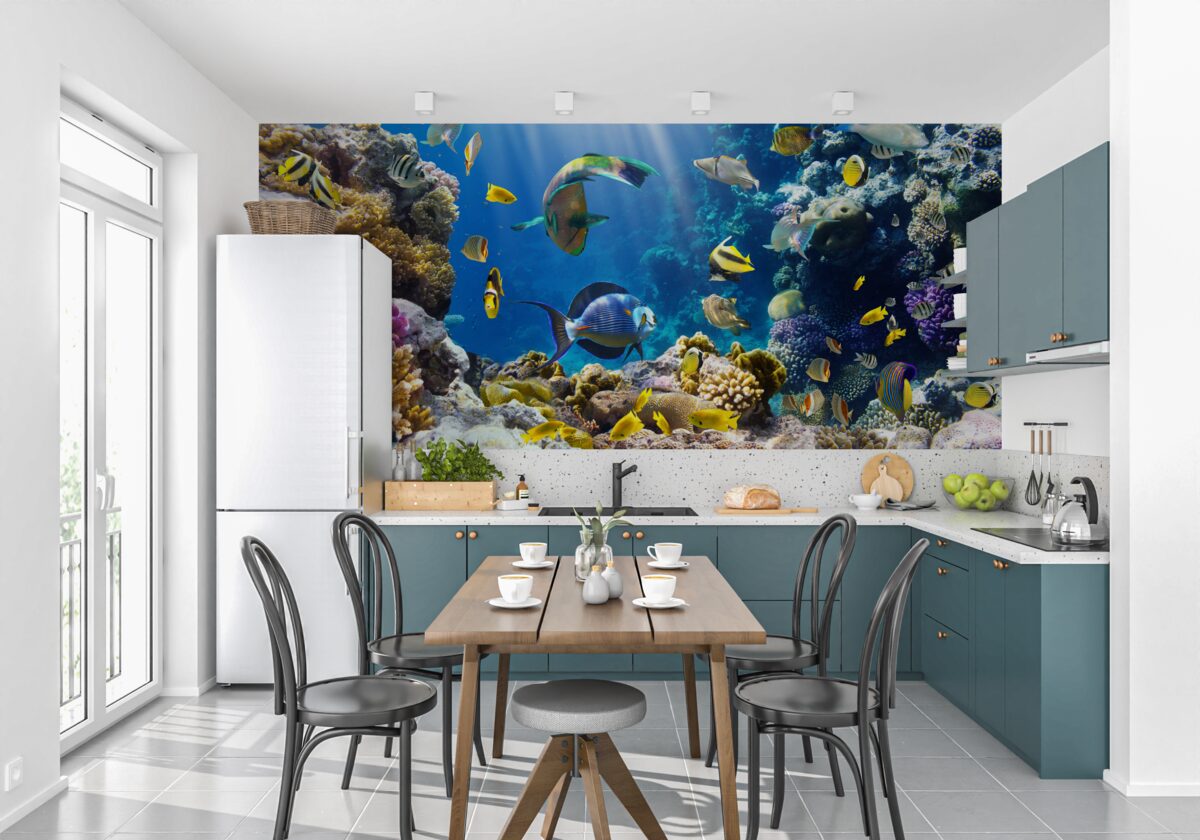 Fototapet pești strălucitori și plante subacvatice