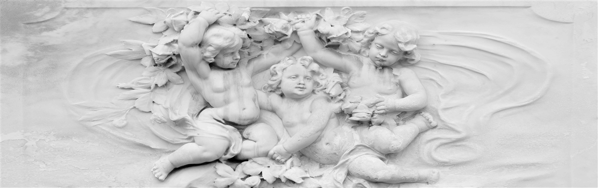 Fototapet sculptură de băieți înger