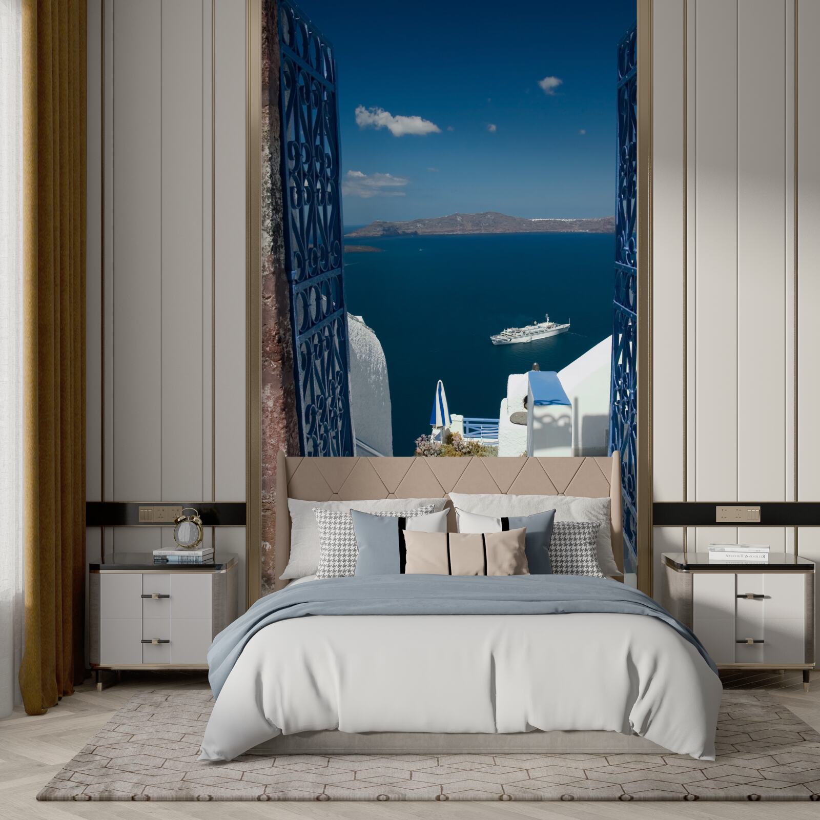 Fototapet scări care coboară spre mare în Cipru