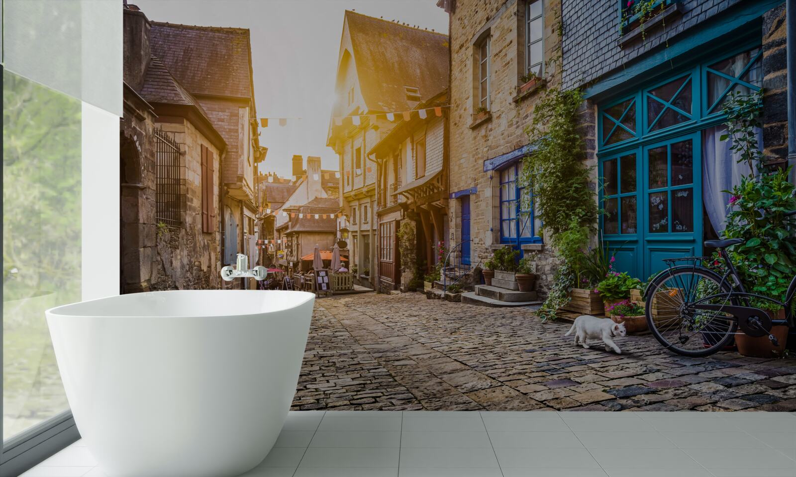 Fototapet dimineață luminoasă într-o așezare antică