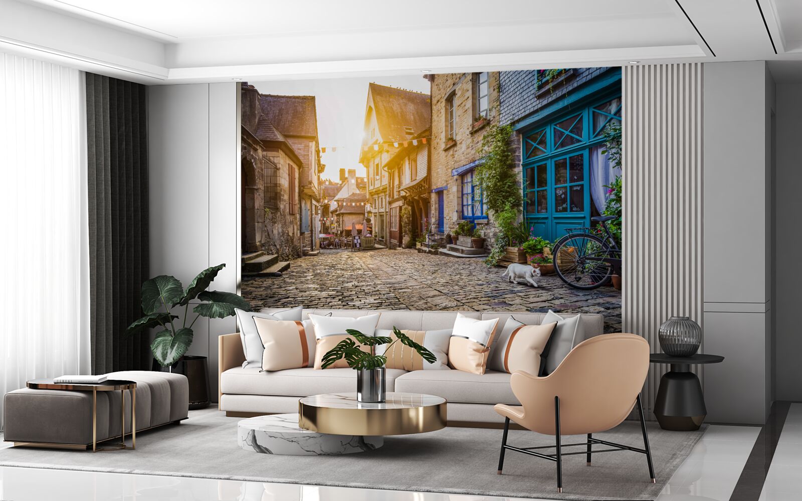 Fototapet dimineață luminoasă într-o așezare antică