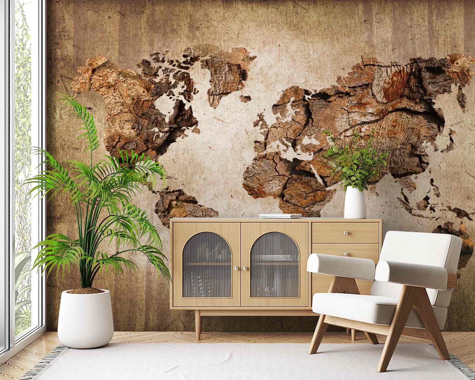 Fototapet hartă a lumii care arată înălțimile munților