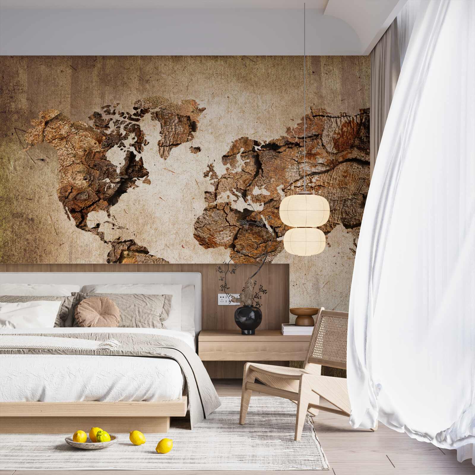 Fototapet hartă a lumii care arată înălțimile munților