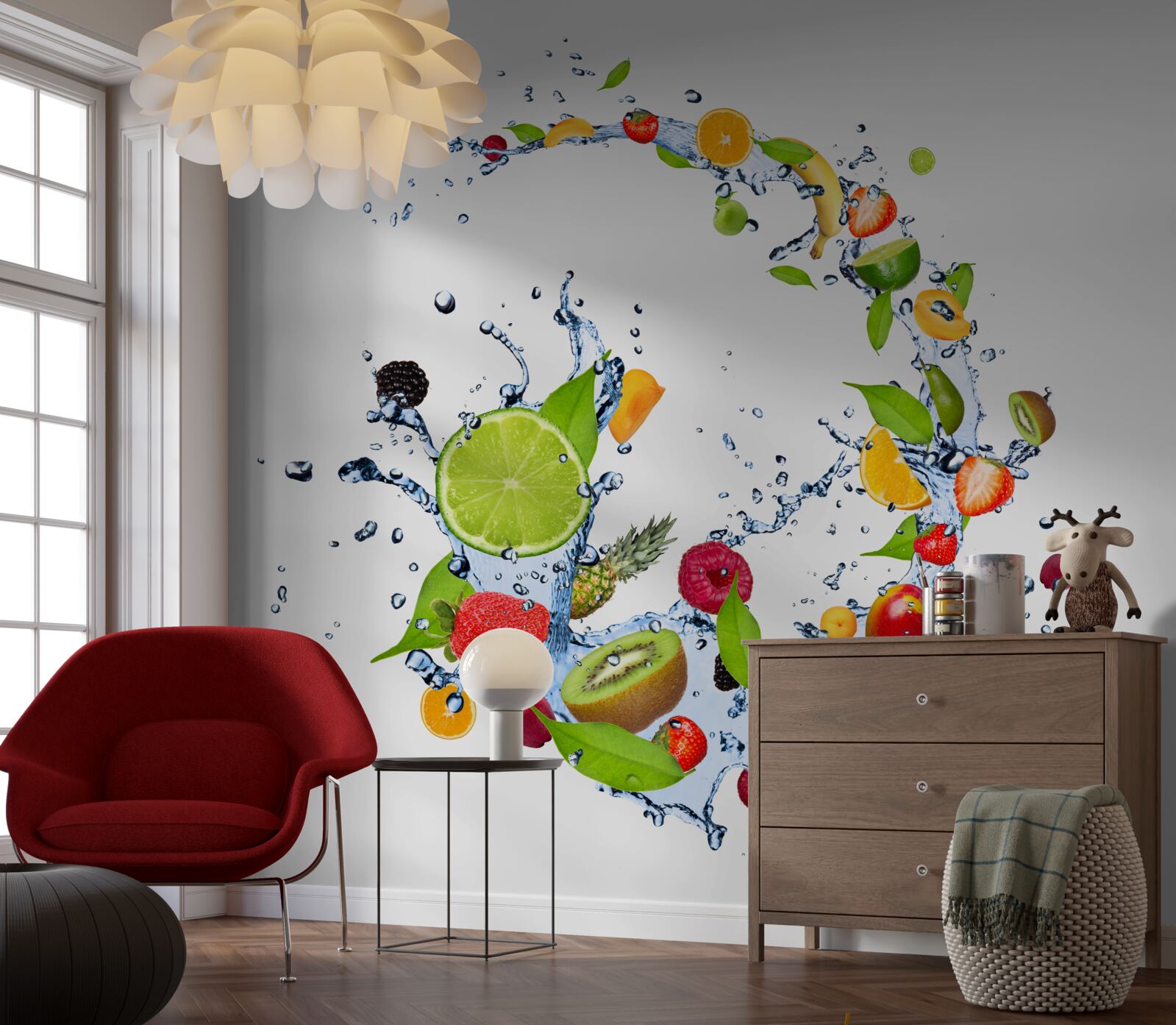 Fototapet o băutură făcută din fructe de vară coapte