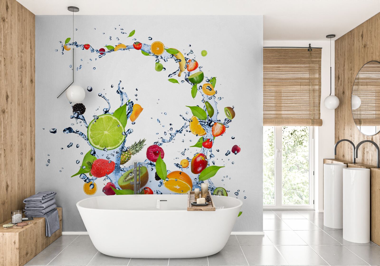 Fototapet o băutură făcută din fructe de vară coapte