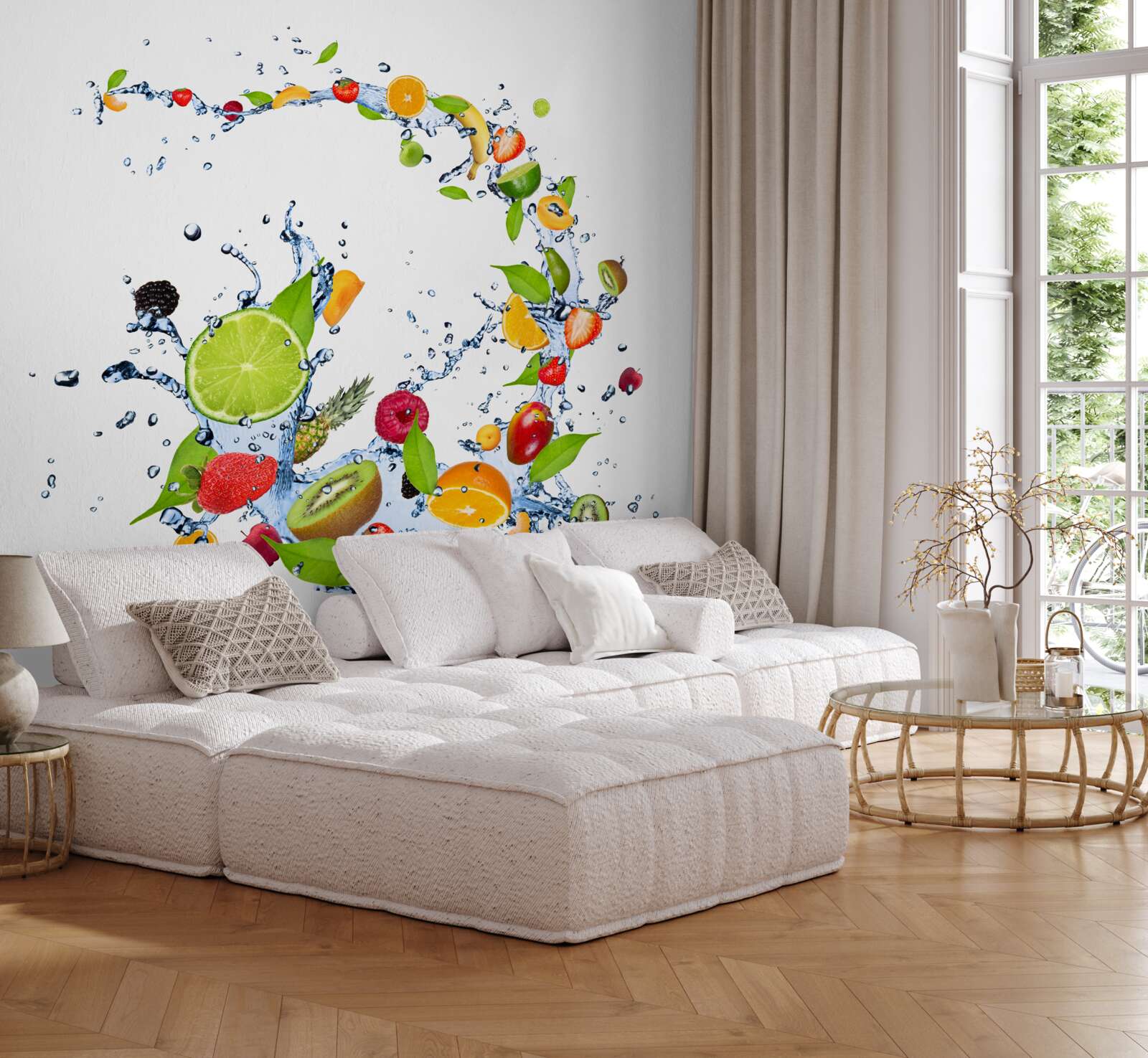 Fototapet o băutură făcută din fructe de vară coapte