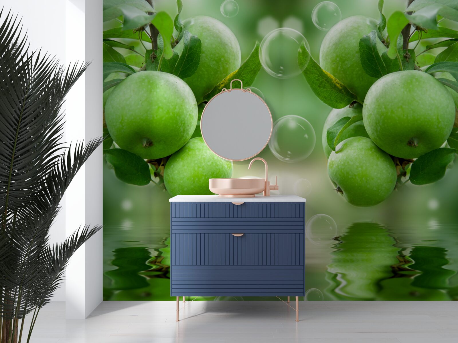 Fototapet mere verzi suculente reflecție în apă