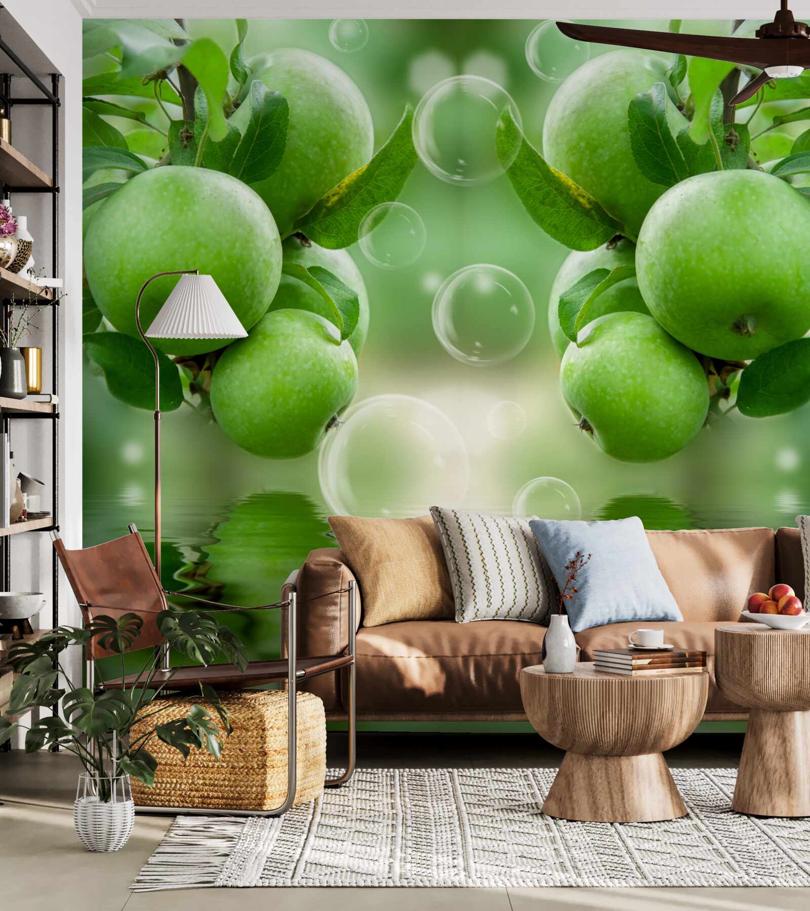 Fototapet mere verzi suculente reflecție în apă