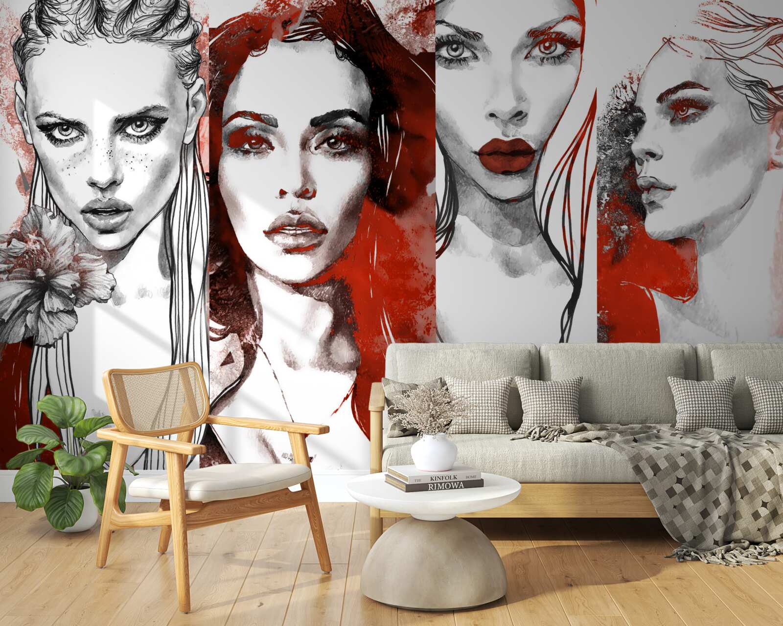 Fototapet patru fete în stiluri diferite