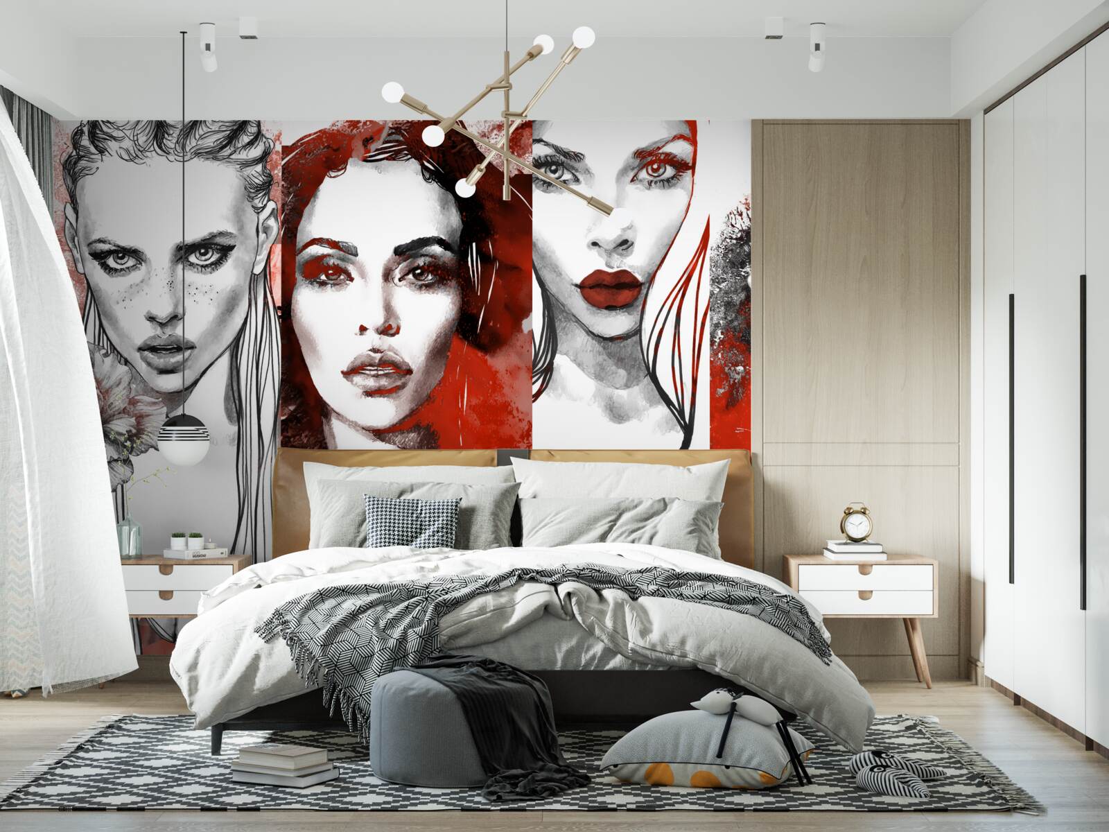 Fototapet patru fete în stiluri diferite