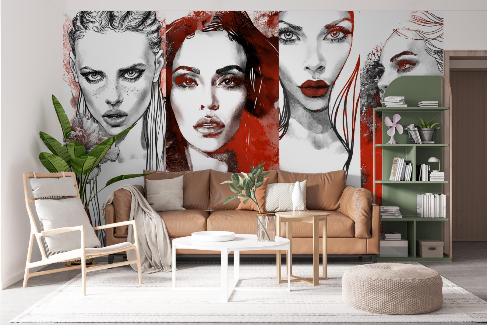 Fototapet patru fete în stiluri diferite