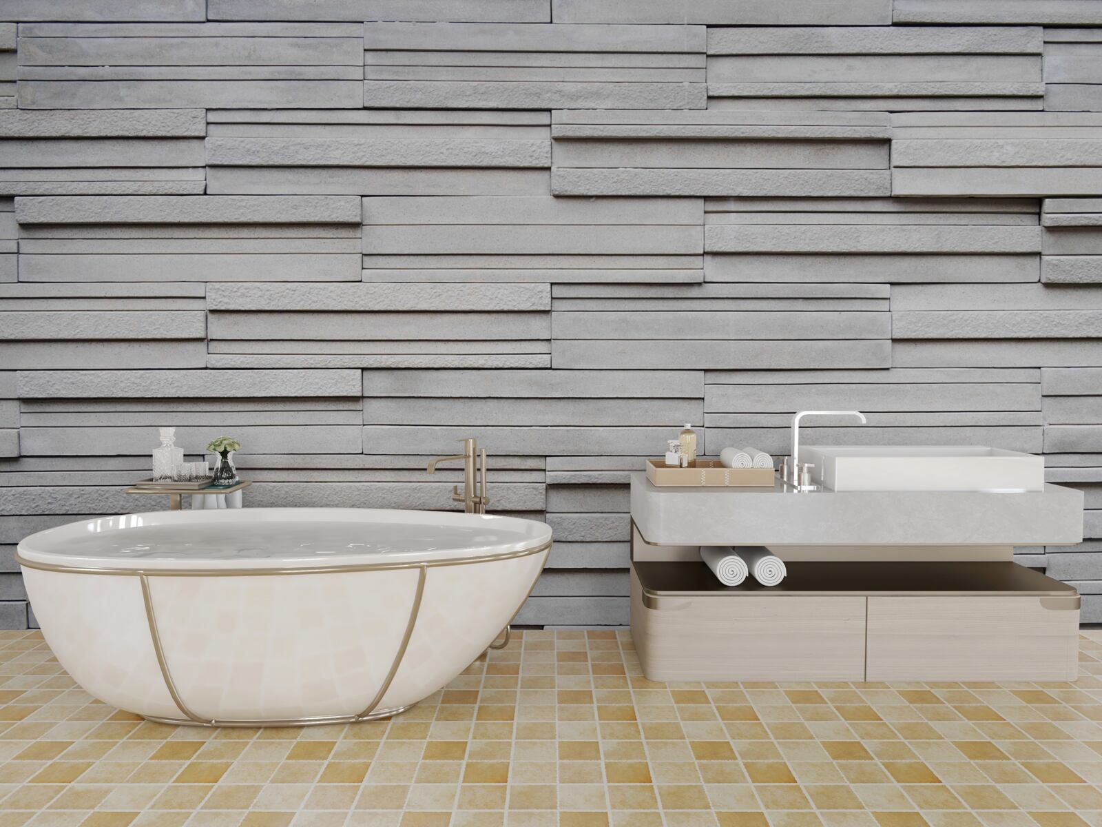 Fototapet plăci de piatră albă