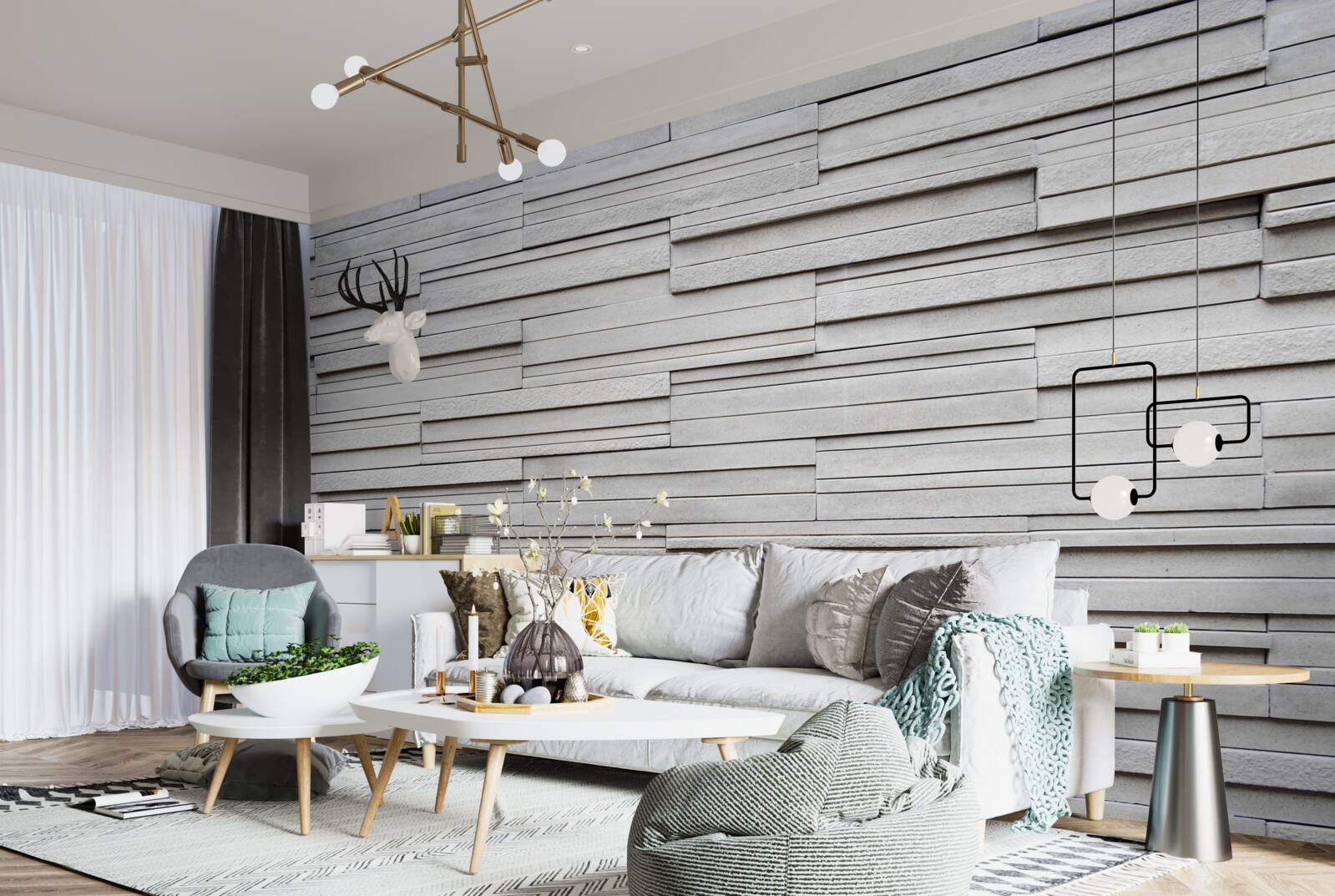 Fototapet plăci de piatră albă