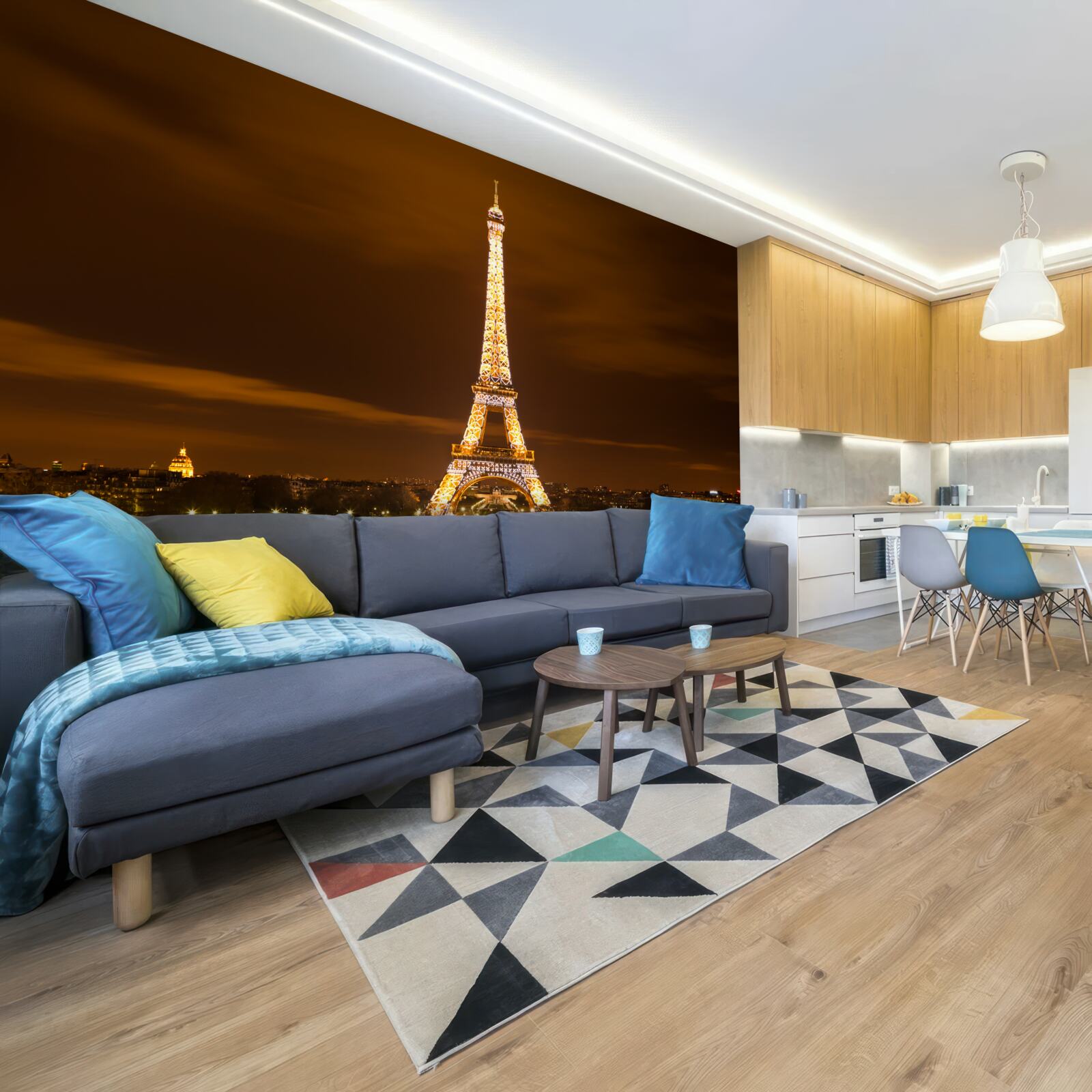 Fototapet turnul eiffel luminat noaptea