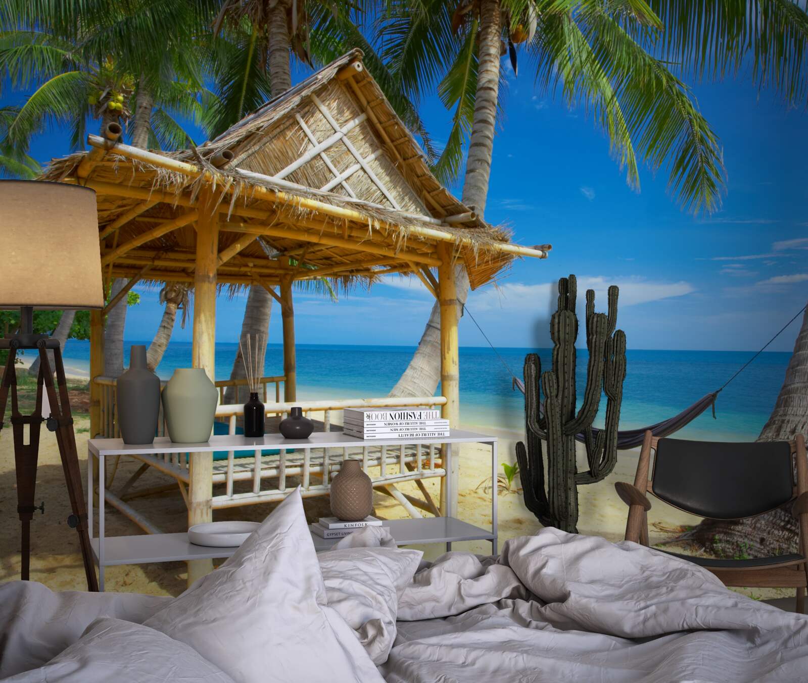 Fototapet foișor confortabil pe malul mării