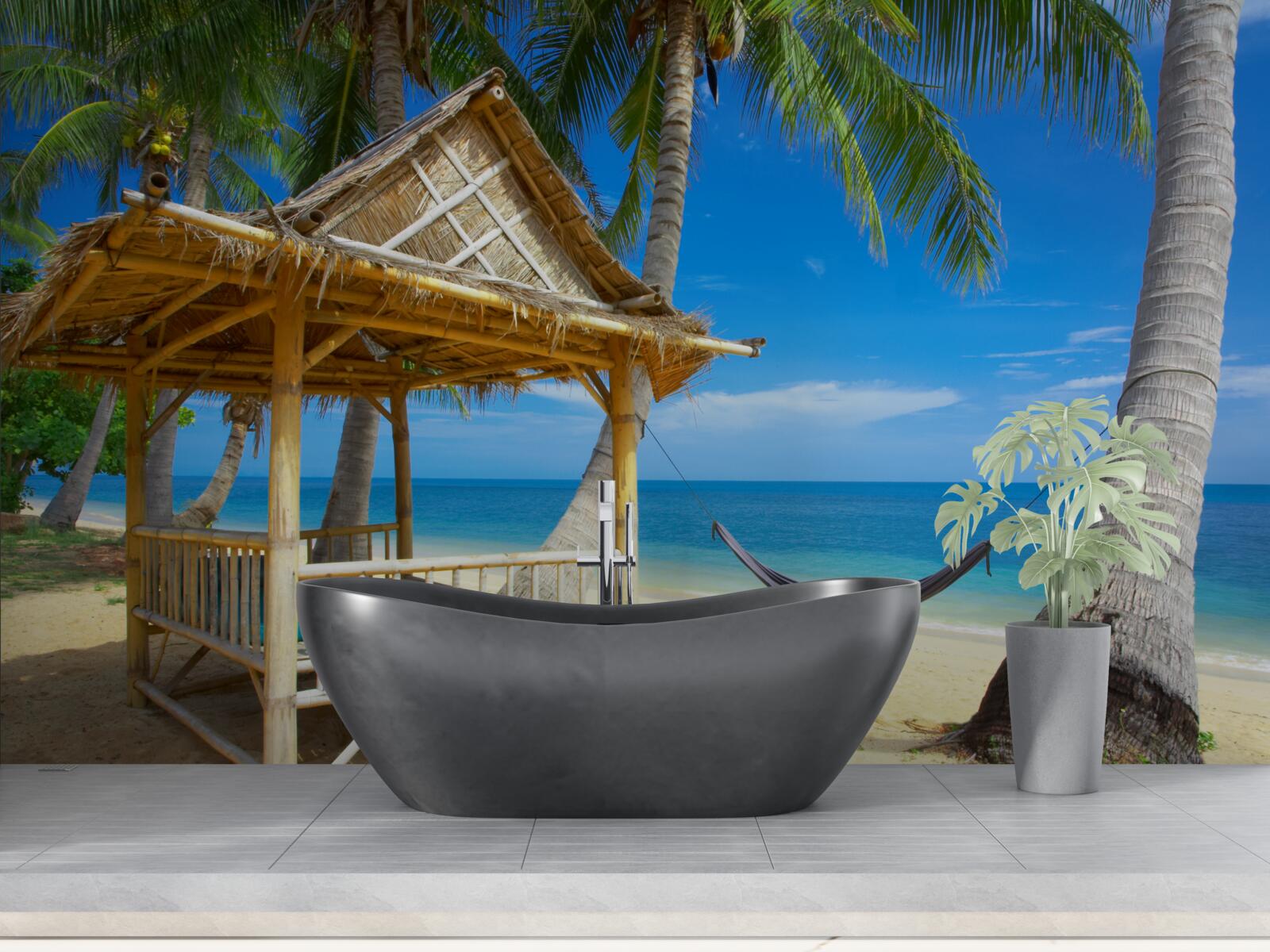 Fototapet foișor confortabil pe malul mării