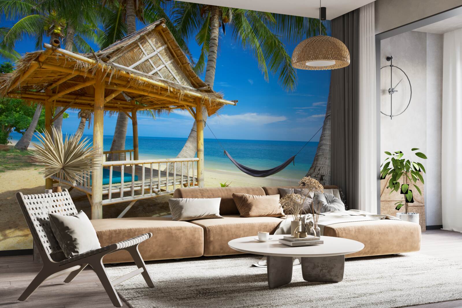 Fototapet foișor confortabil pe malul mării