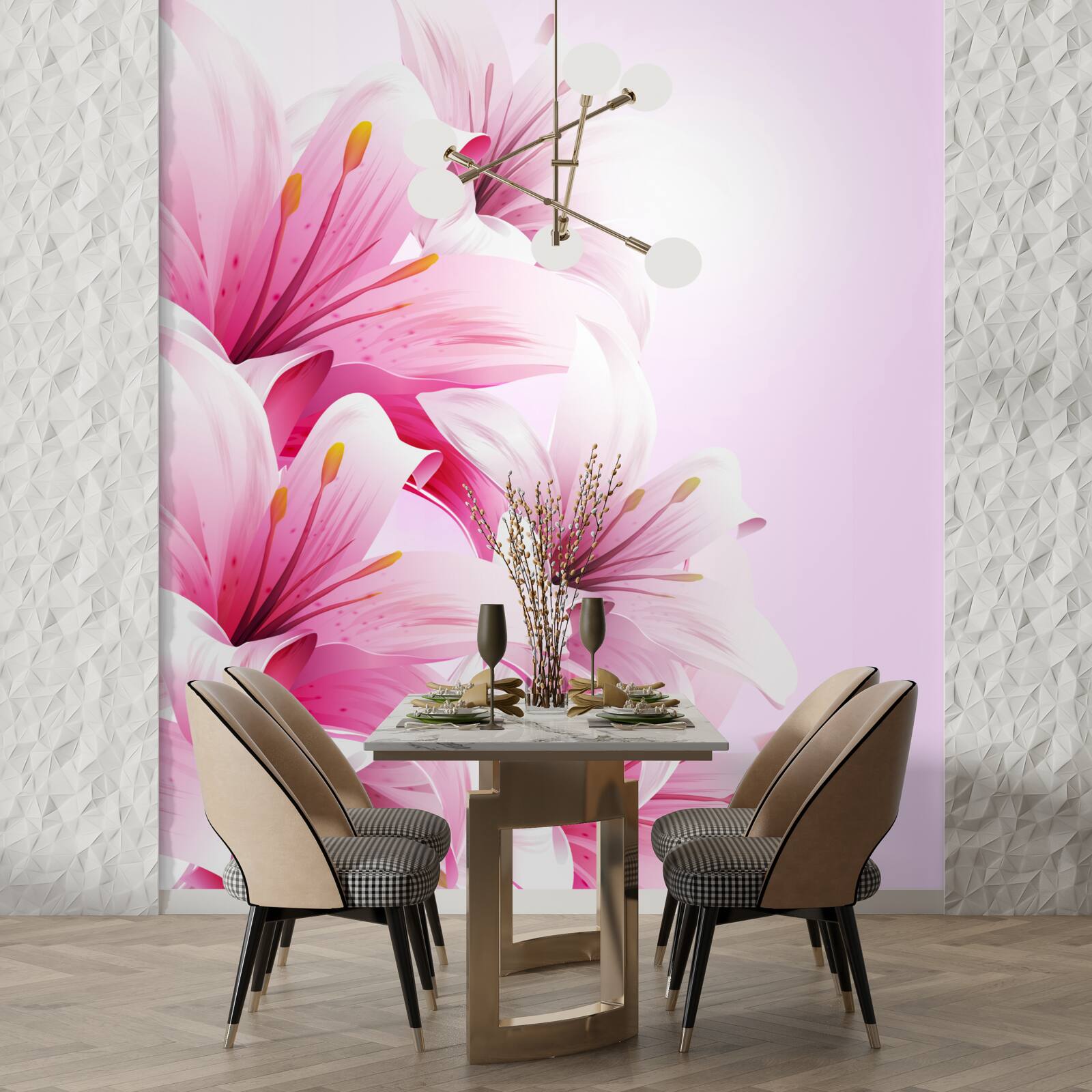 Fototapet buchet delicat de alstroemerias roz