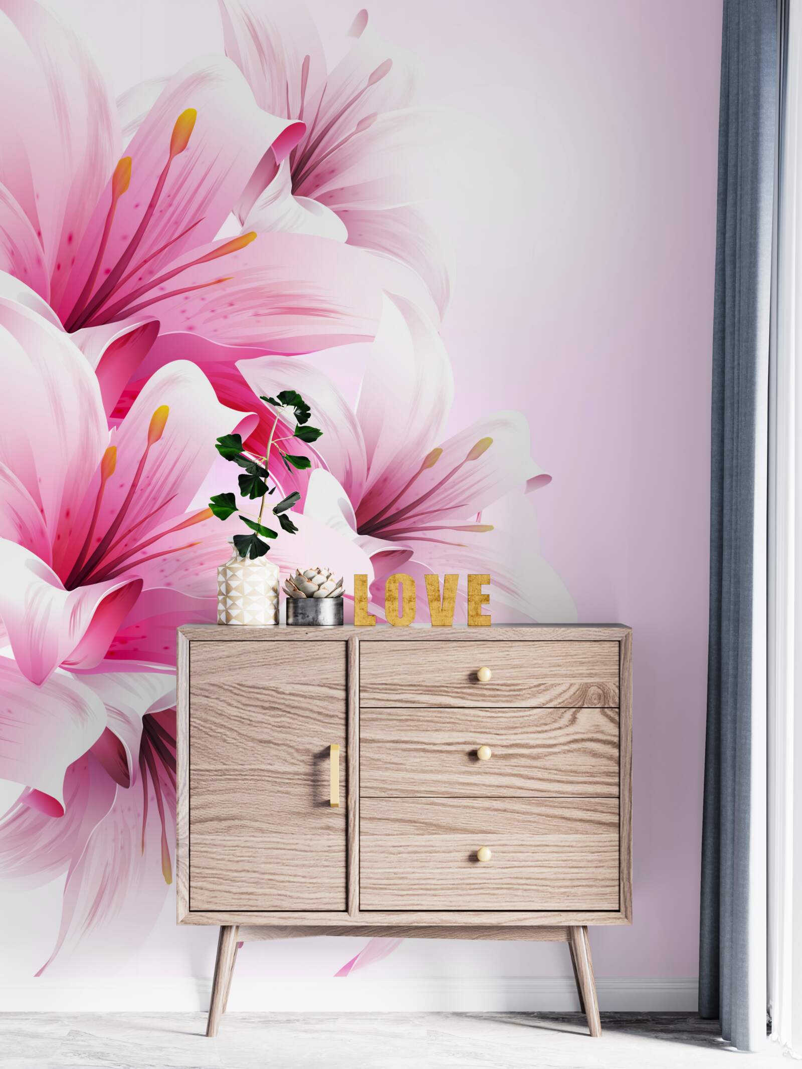 Fototapet buchet delicat de alstroemerias roz