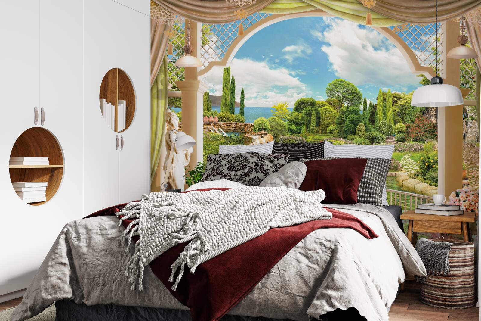 Fototapet balcon cu vedere la verdele pitoresc al naturii