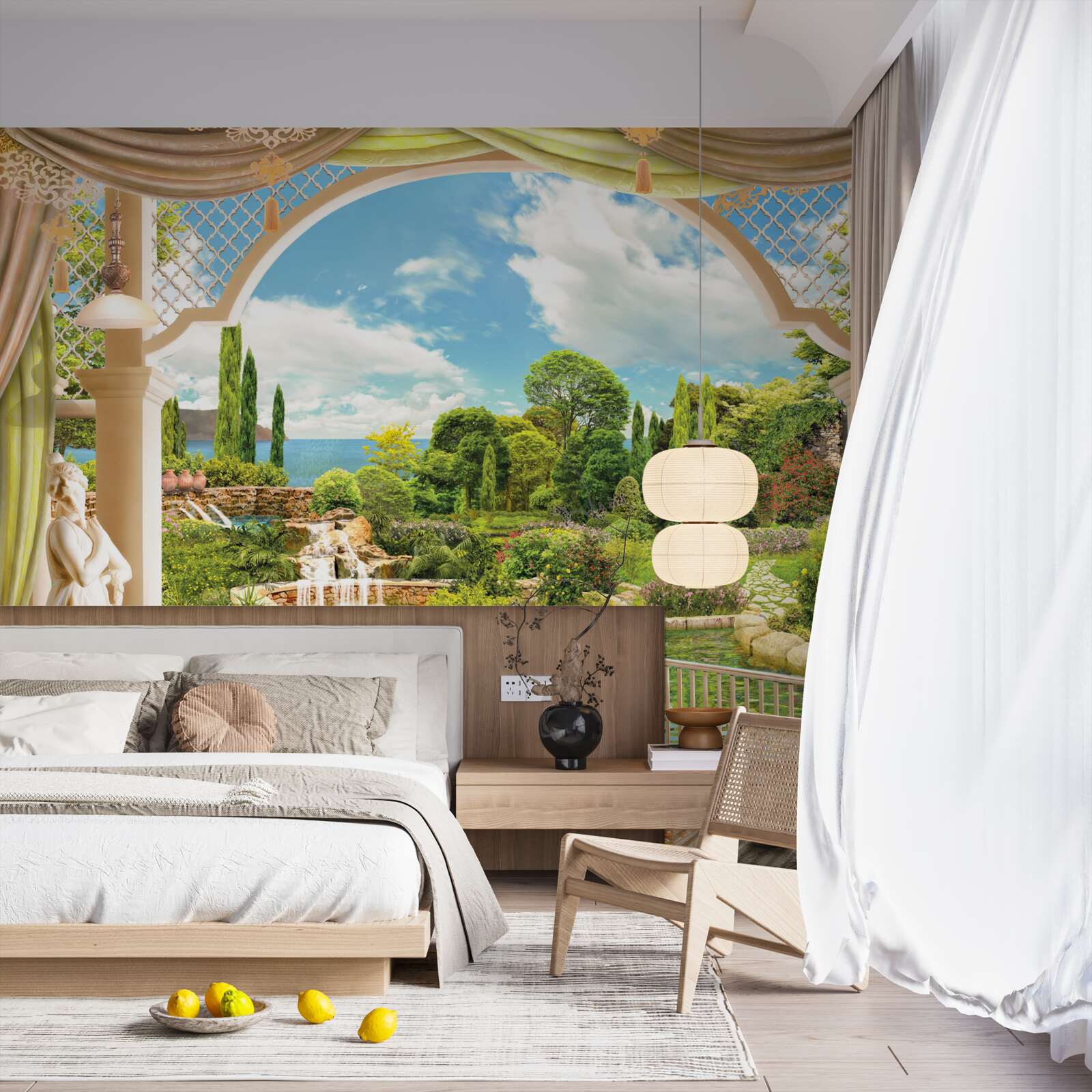 Fototapet balcon cu vedere la verdele pitoresc al naturii