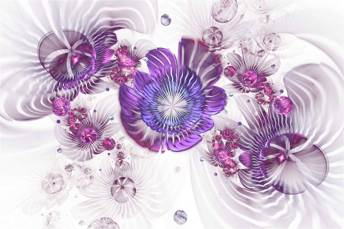 Fototapet modele florale abstracte